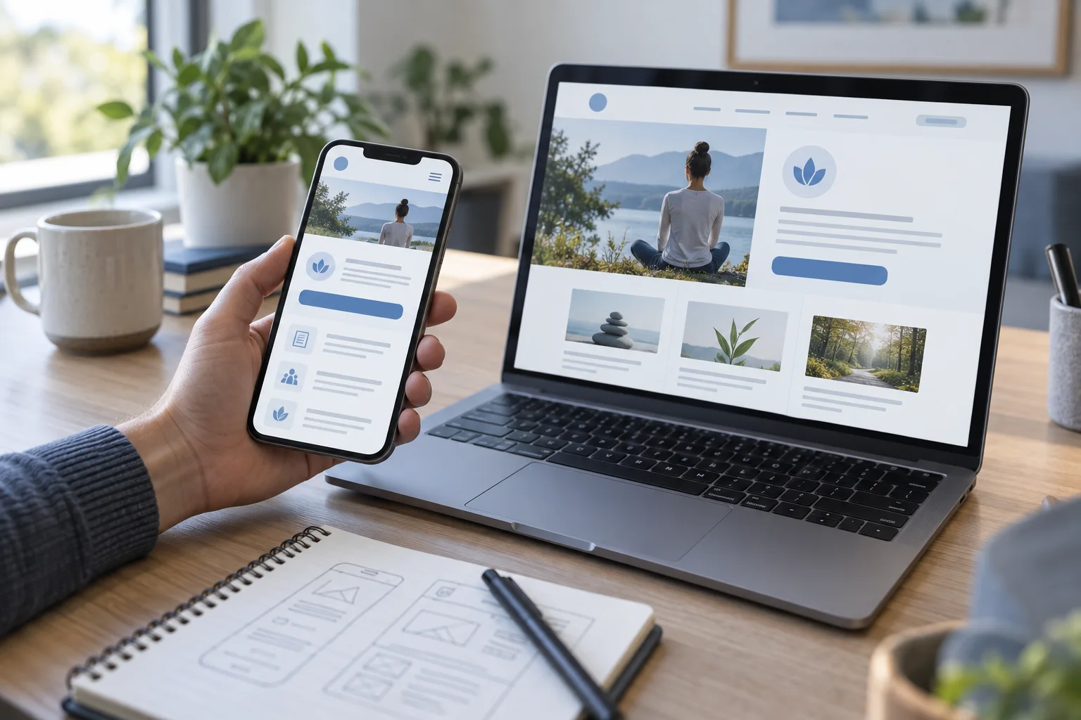 Conceptual healthcare application being tested across mobile and web layouts